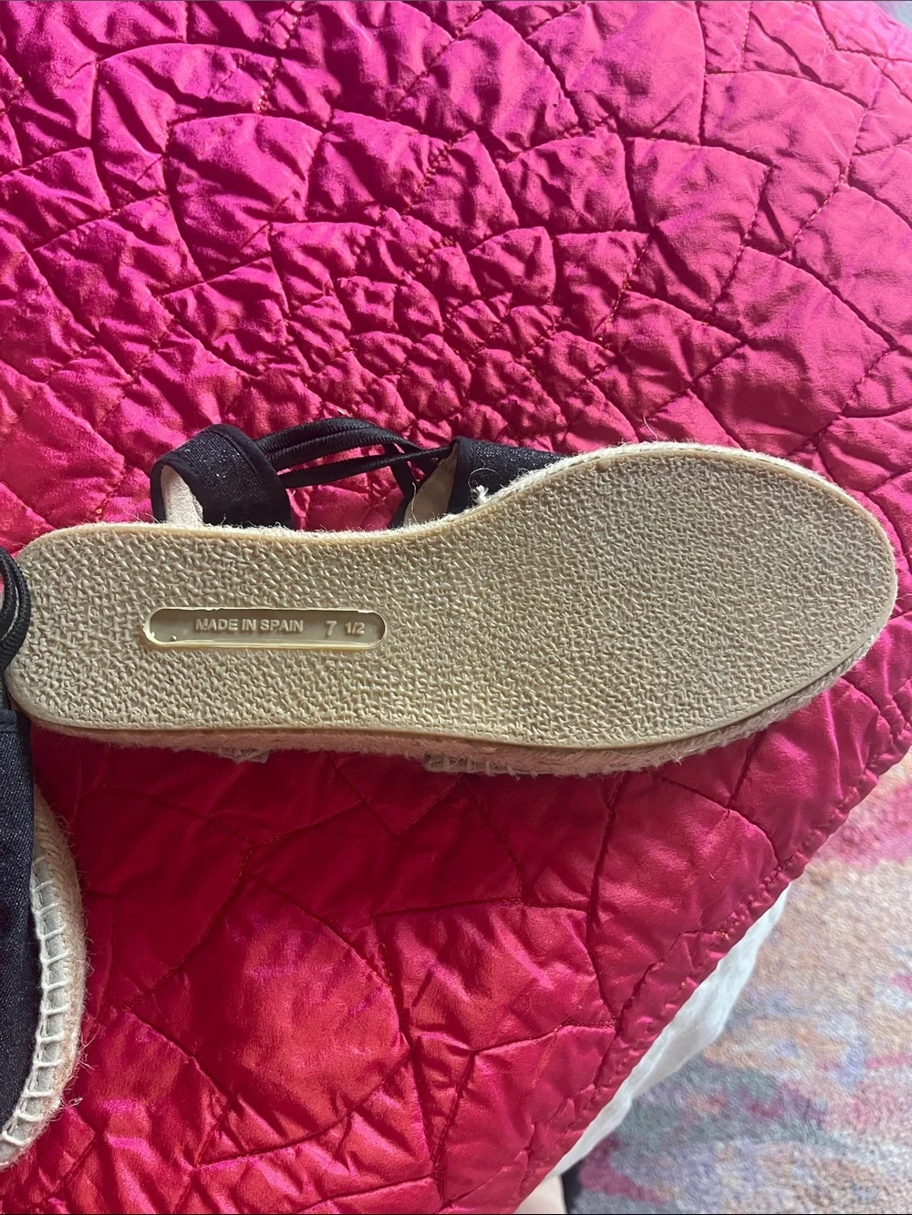 Black Espadrille Slingback Sandals - Women's Casual Summer Shoes